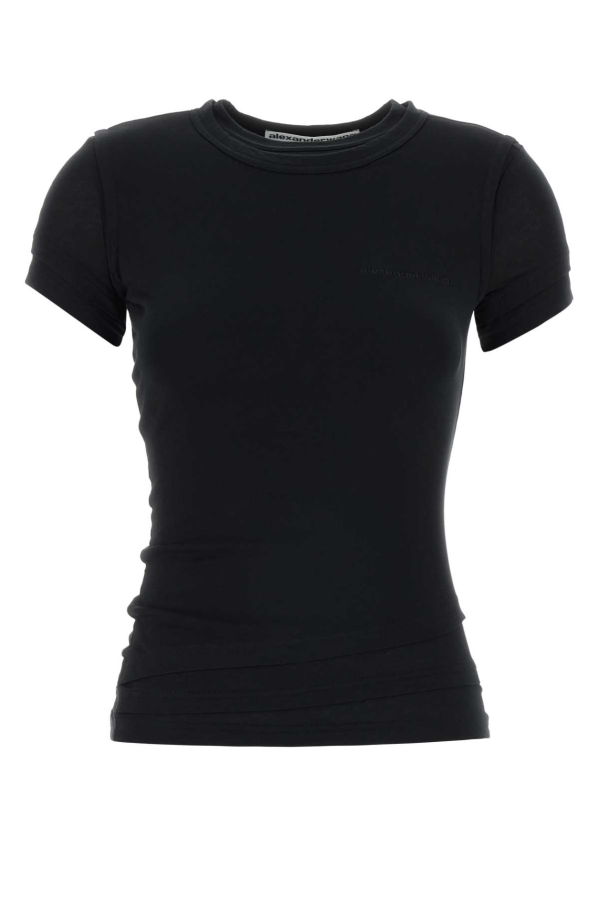 ALEXANDER WANG Stretch Cotton T-Shirt - Black