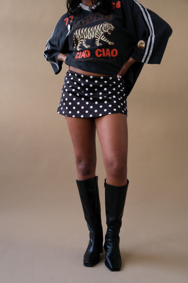 Geel Aria Polka Dot Mini Skort - Black/White Polka Dot