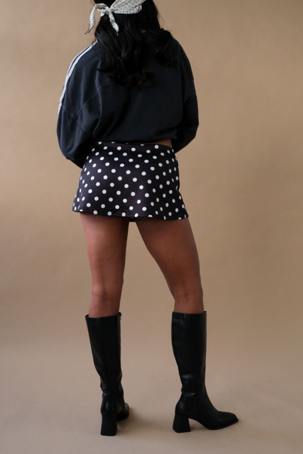 Geel Aria Polka Dot Mini Skort - Black/White Polka Dot