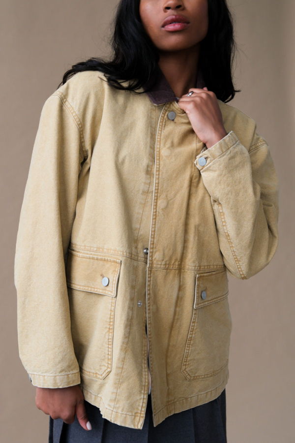 TONYWACK Garment Washed Barn Jacket - Faded Beige