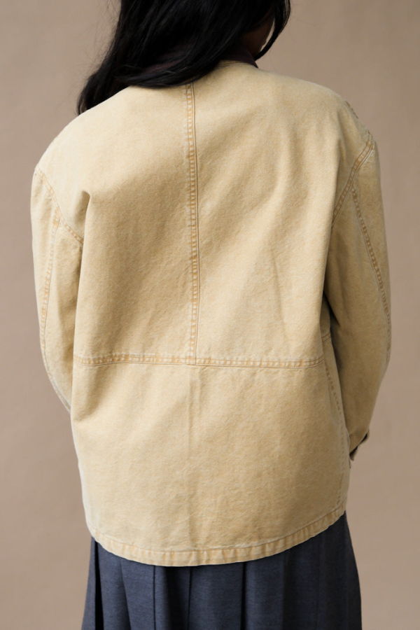 TONYWACK Garment Washed Barn Jacket - Faded Beige