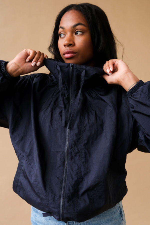Mijeong Park Shirred Anorak Jacket - Navy