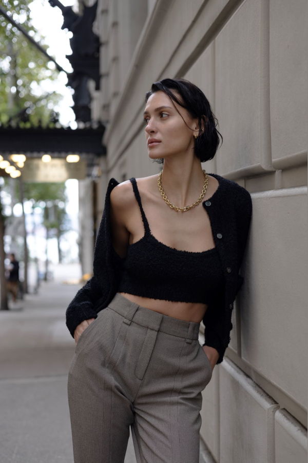 Mijeong Park Boucle Crop Tank