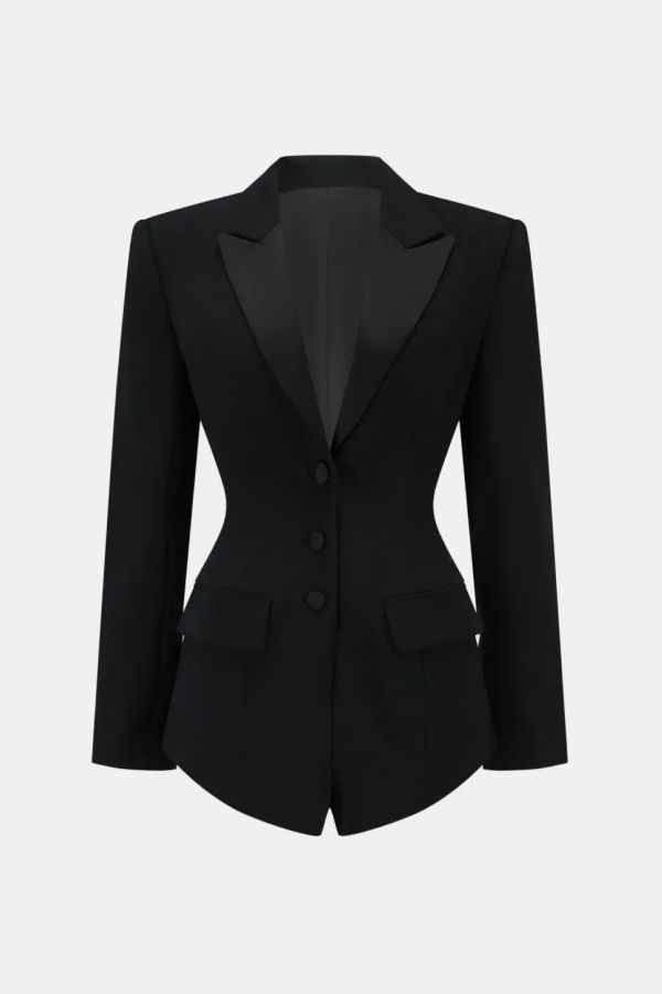 Oude Waag Button Notched Blazer - Black