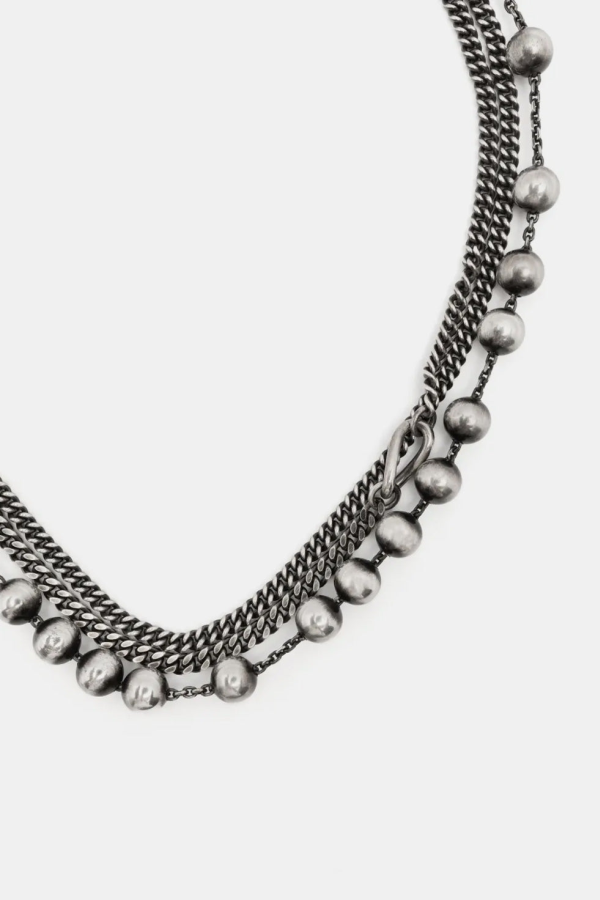 werkstatt:münchen Body Chain Pearl Necklace - Silver