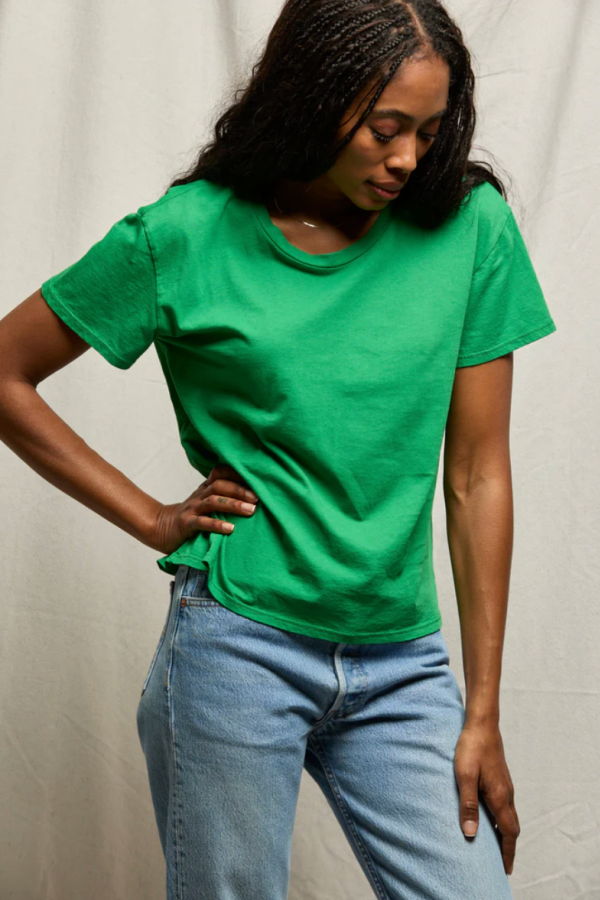 PERFECTWHITETEE Harley Boxy Crew Tee - Grass