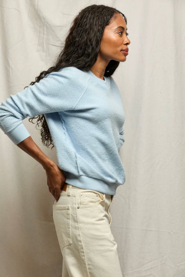 PERFECTWHITETEE Ziggy Reverse Fleece Sweatshirt - Powder Blue