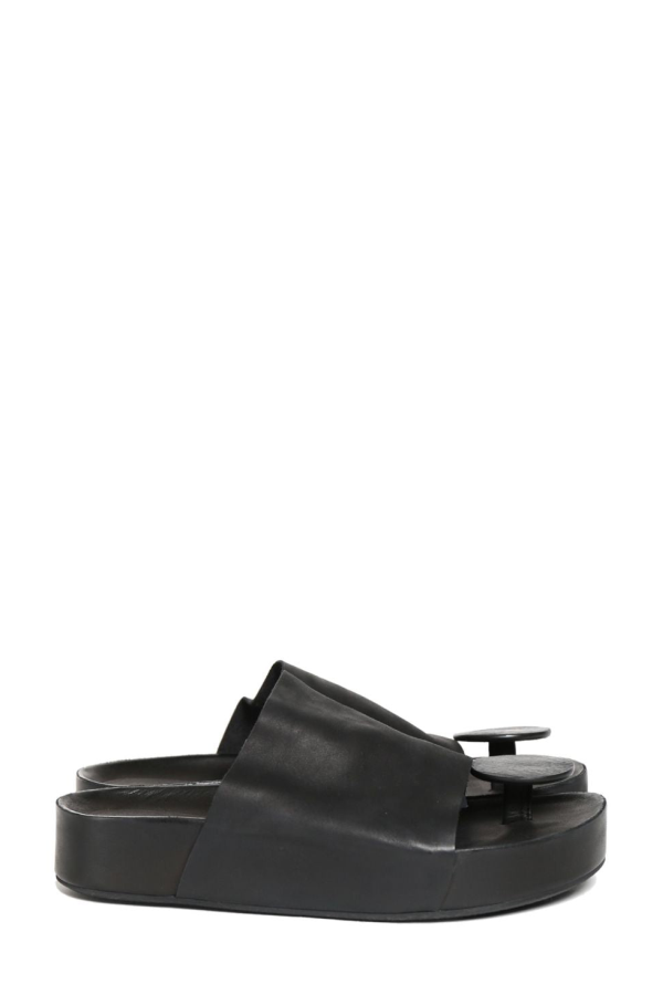 Uma Wang Leather Flip-Flops - Black