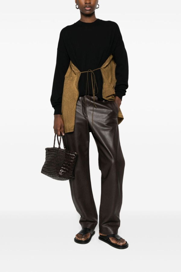 Uma Wang Contrasting-Panel Sweater - Black/Mustard