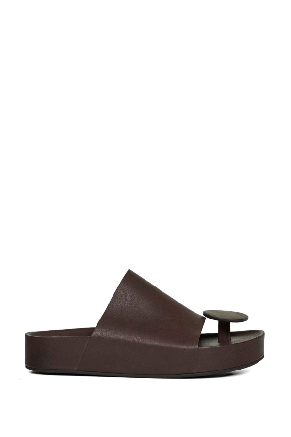 Uma Wang Leather Flat Sandals - Brown
