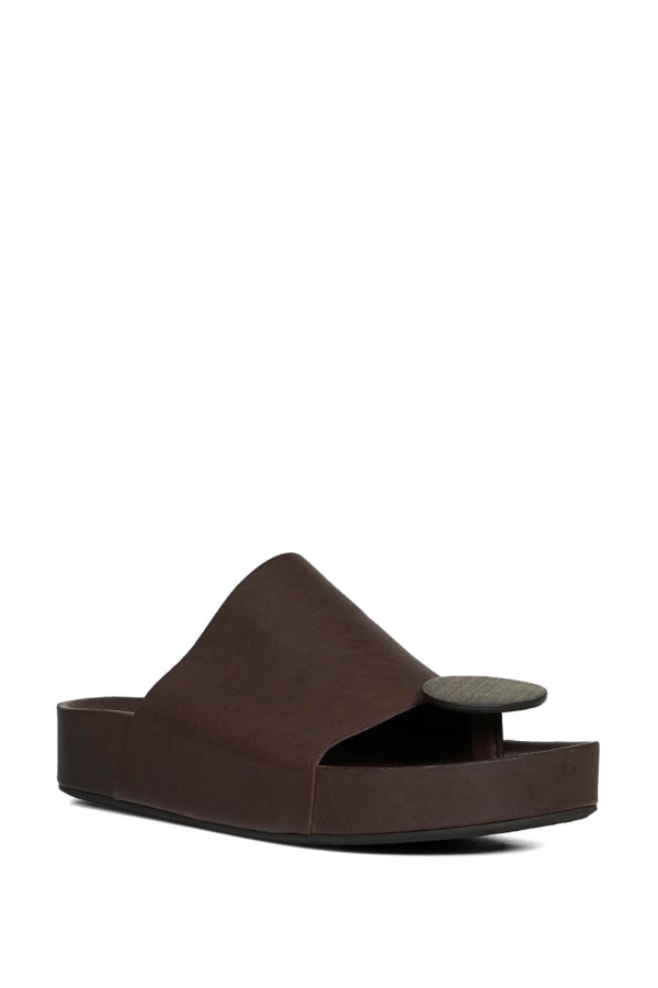 Uma Wang Leather Flat Sandals - Brown