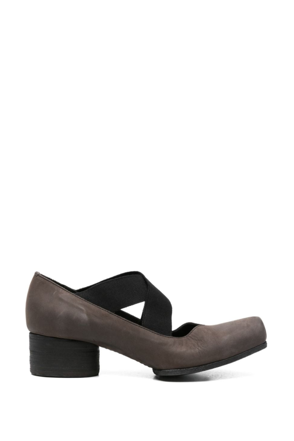 Uma Wang Block-Heel Leather Heeled Pumps - Brown/Black