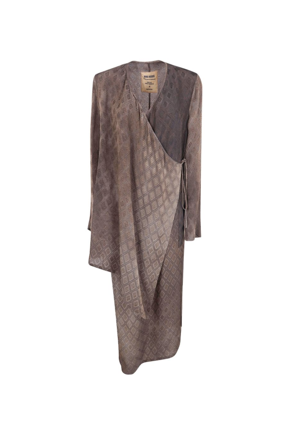 Uma Wang Geometric Pattern Coat - Dark Brown