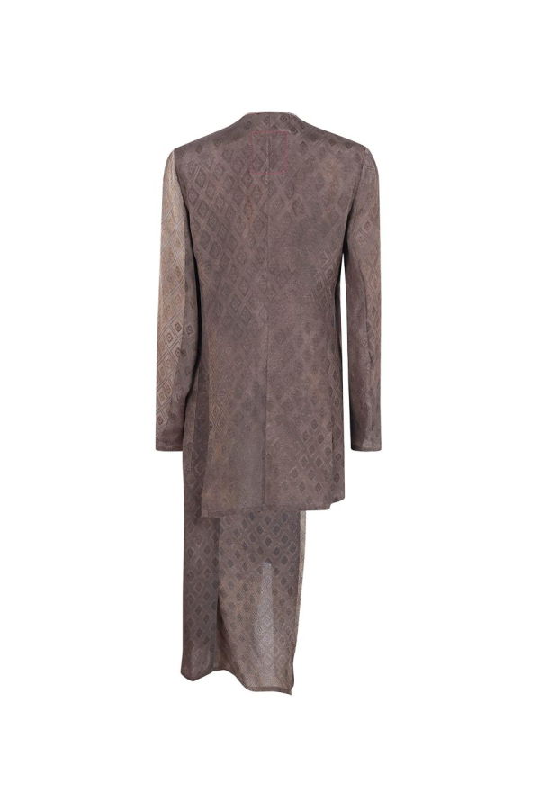 Uma Wang Geometric Pattern Coat - Dark Brown