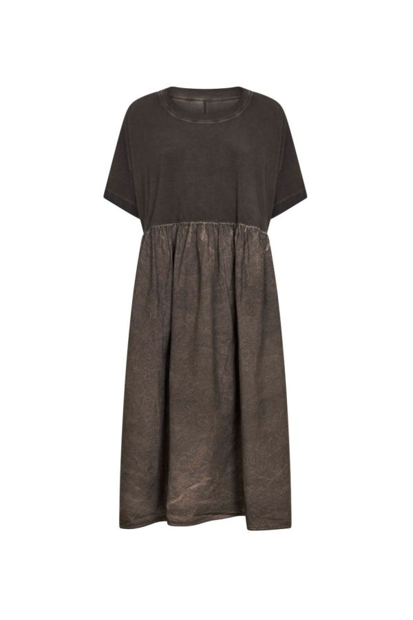 Uma Wang Gathered-Waist Midi Dress - Grey Brown