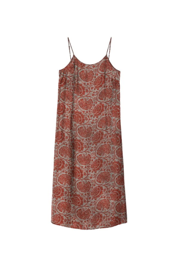 Uma Wang Floral-Print Midi Dress - Grey/Red