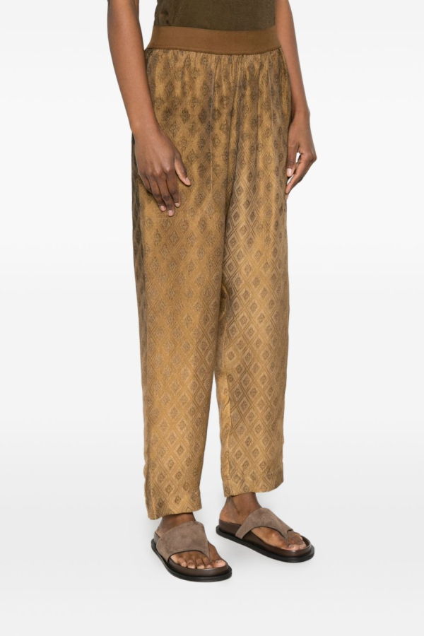 Uma Wang Diamond-Pattern Trousers - Mustard