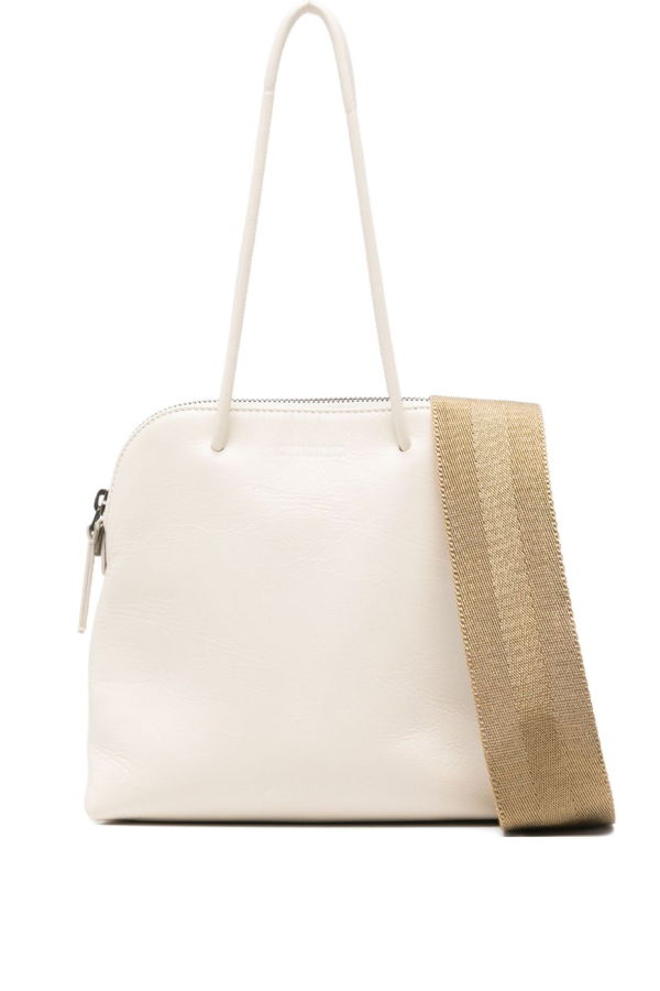 Uma Wang Small Leather Shoulder Bag - White/Mustard