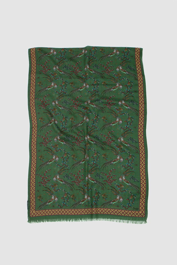 DRAKE'S Bird of Paradise Print Scarf