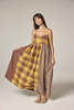 amente Contrast Midi Dress - Mustard/Brown - Thumbnail 2