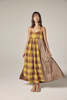 amente Contrast Midi Dress - Mustard/Brown - Thumbnail 5