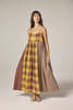 amente Contrast Midi Dress - Mustard/Brown - Thumbnail 7