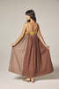 amente Contrast Midi Dress - Mustard/Brown - Thumbnail 10