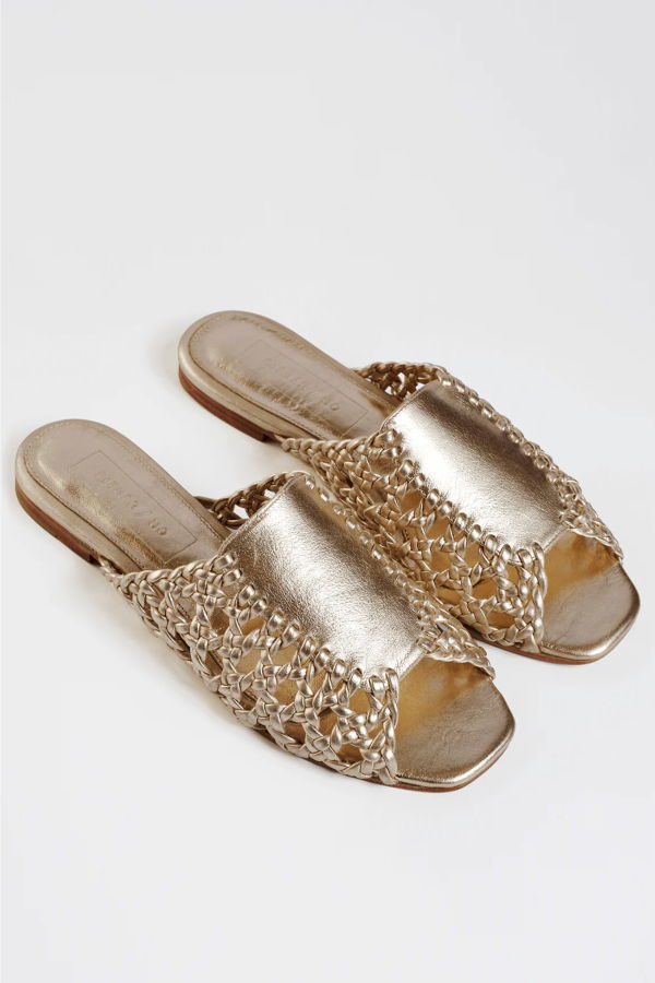 Either/OR Rattan Sandal - Metallic