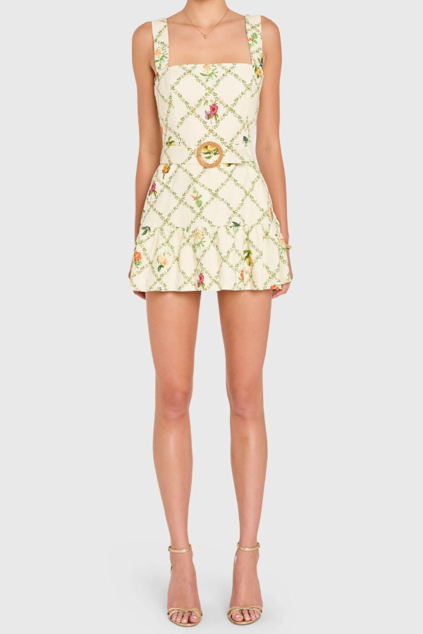 Amanda Uprichard Lena Romper - Trellis Print