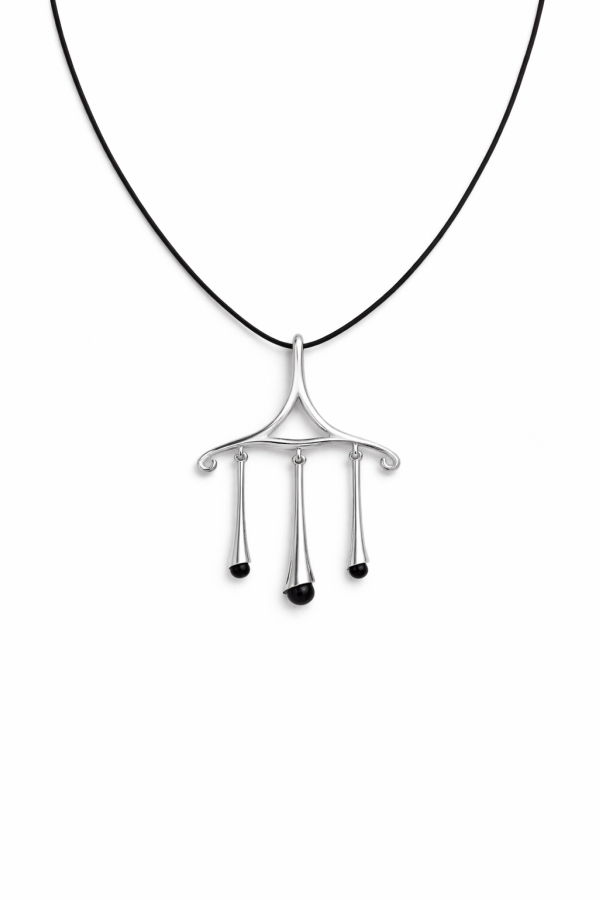 MAANCY Chandelier Scroll Leather Necklace