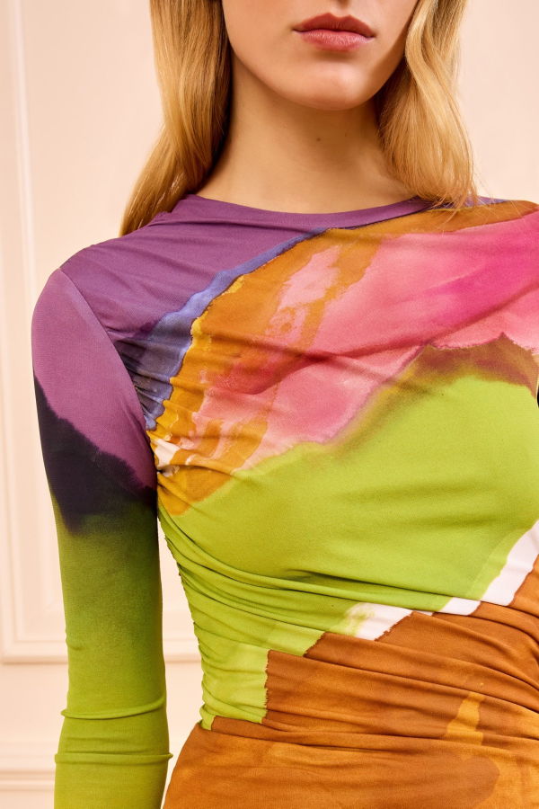 Ulla Johnson Paradis Ruched Jersey Top - Multicolor