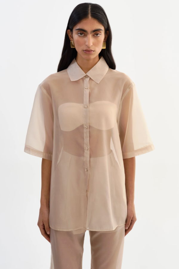 LAMARQUE Manda Organza Shirt - Beige