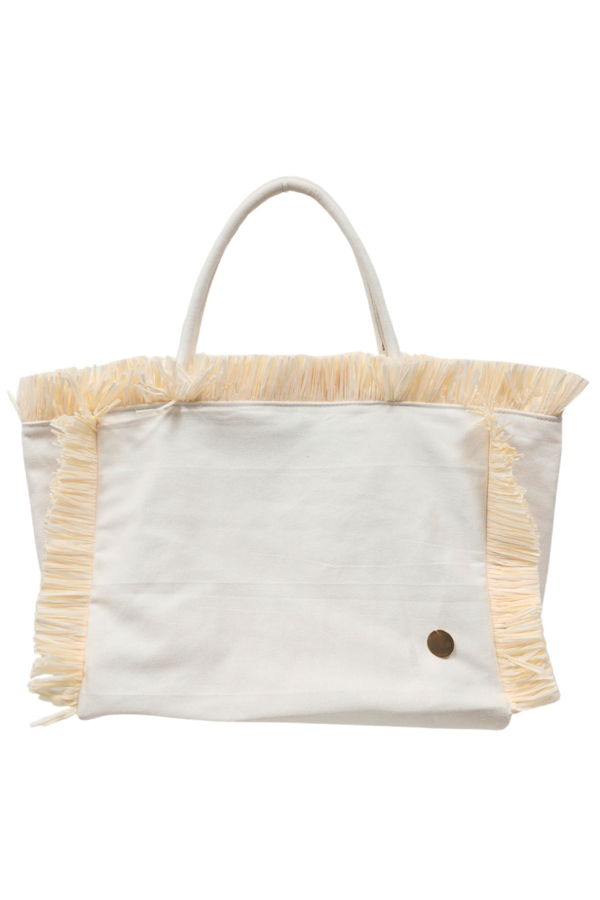Tia Cibani Raffia Tote Bag - Cream