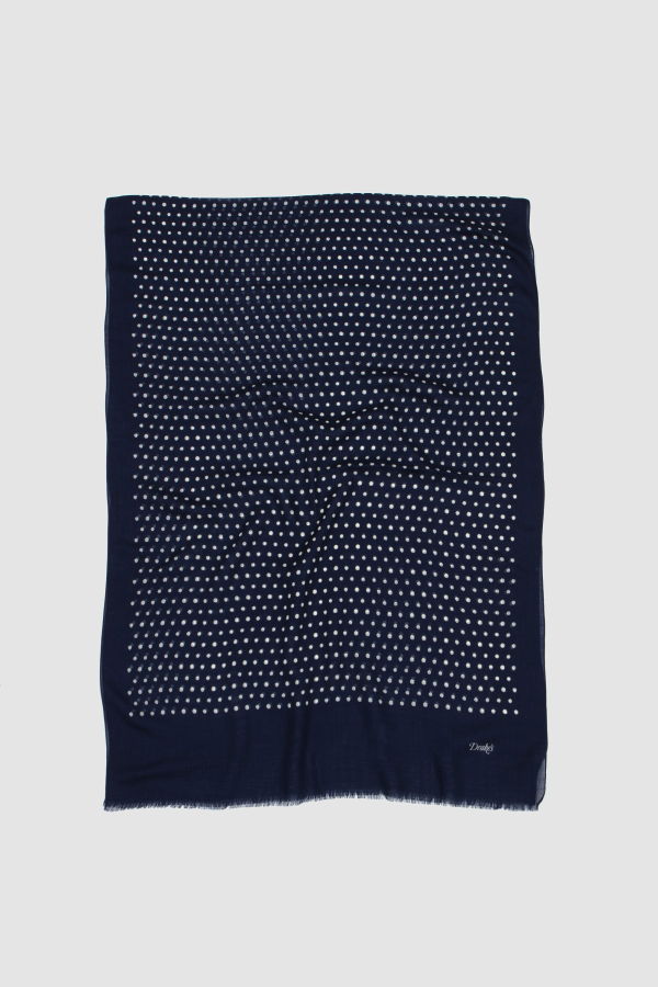DRAKE'S Polka Dot Wool Scarf