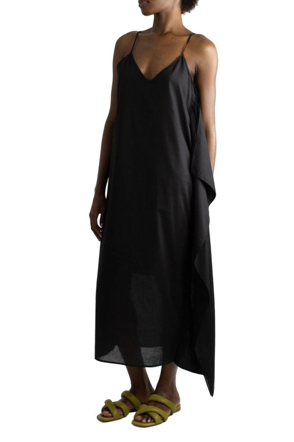Meg Cascade Dress - Black