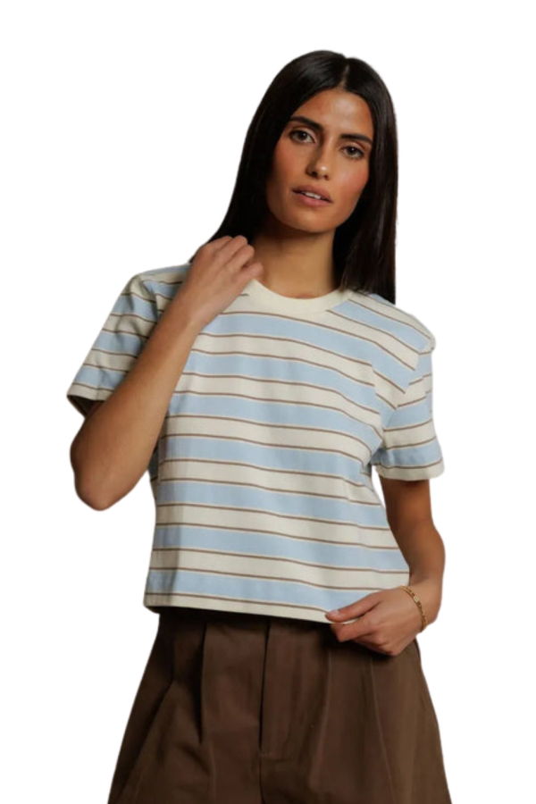 PERFECTWHITETEE Gia Stripes Crew Tee