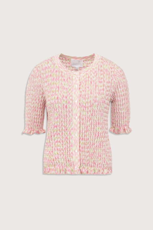 Molli Enjoue Mini Origami Knit Cardigan - Natural/Pink
