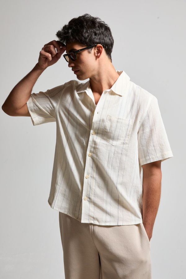 Asher Rick Camp Shirt - Ivory