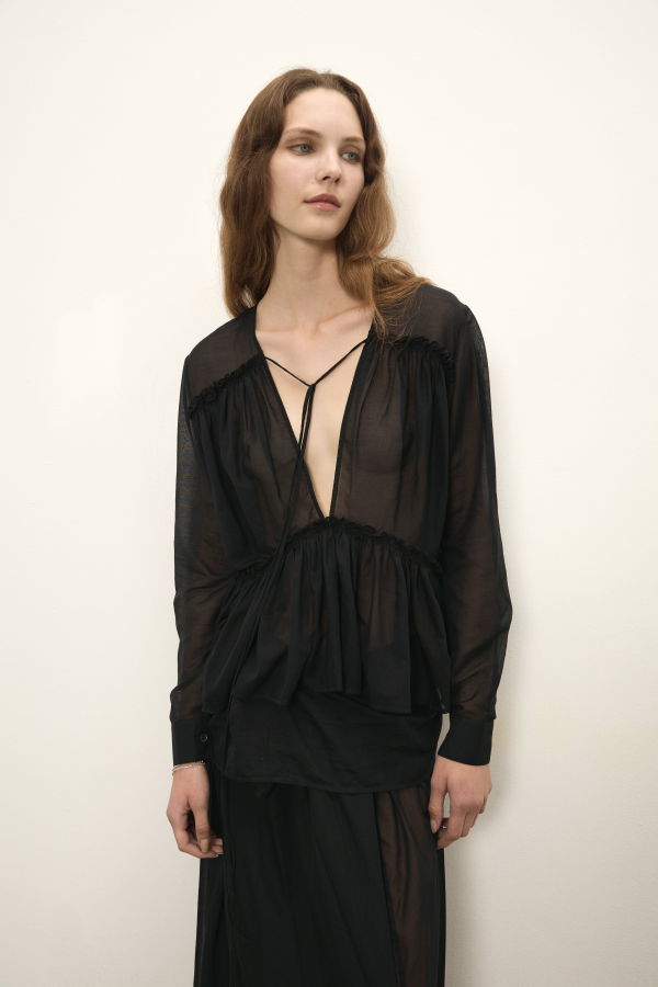 PARIS GEORGIA Silk Voile Top