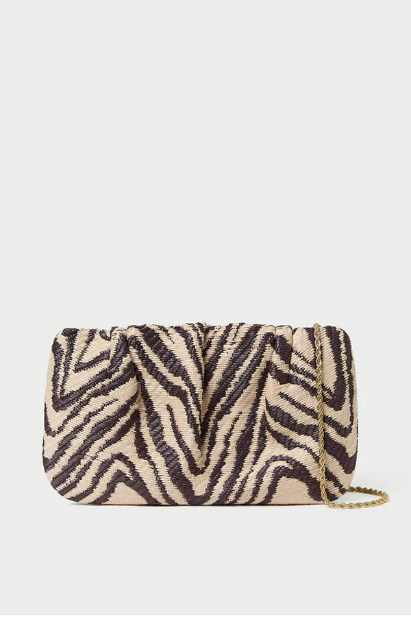 Loeffler Randall Serena Zebra Gathered Clutch