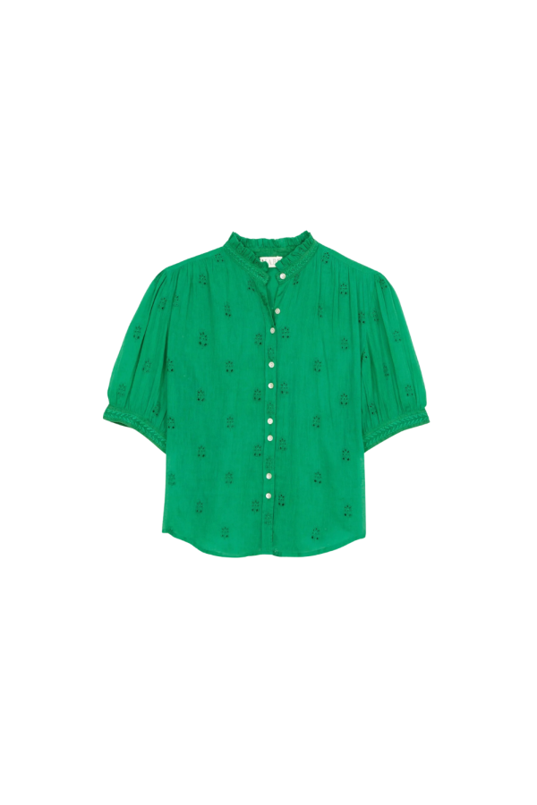 M.A.B.E Frani Embroidery Top - Green