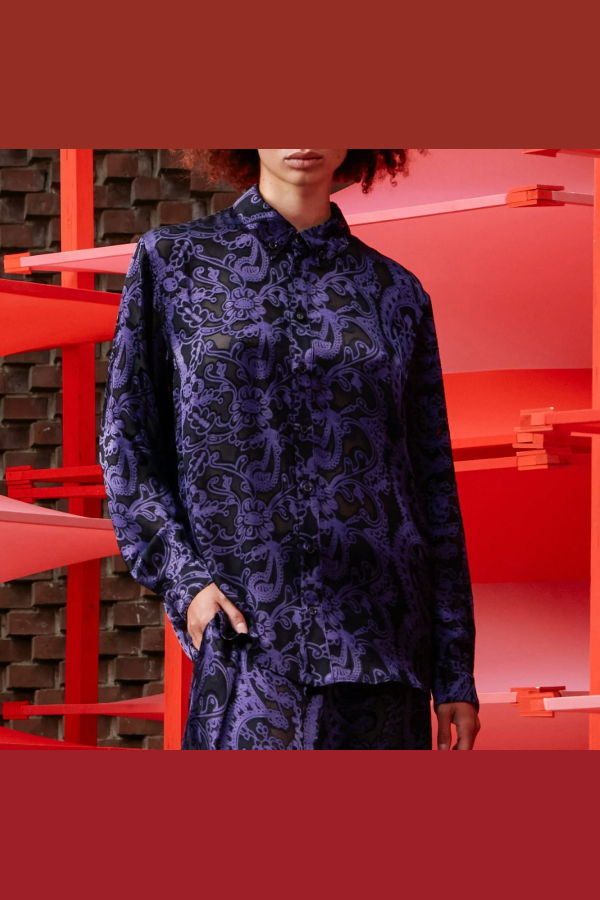 Henrik Vibskov Block Shirt Victorian Burnout