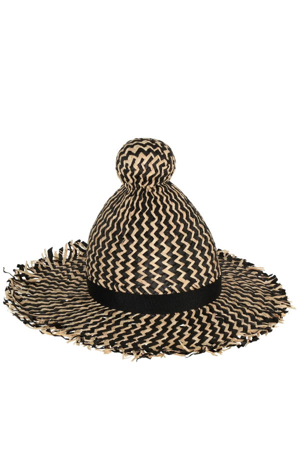 Henrik Vibskov Garden Straw Hat - Black/Natural