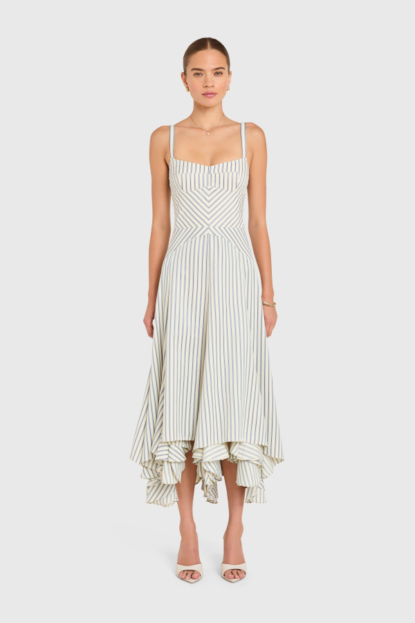 Amanda Uprichard Monterey Dress - Oxford Blue Stripe