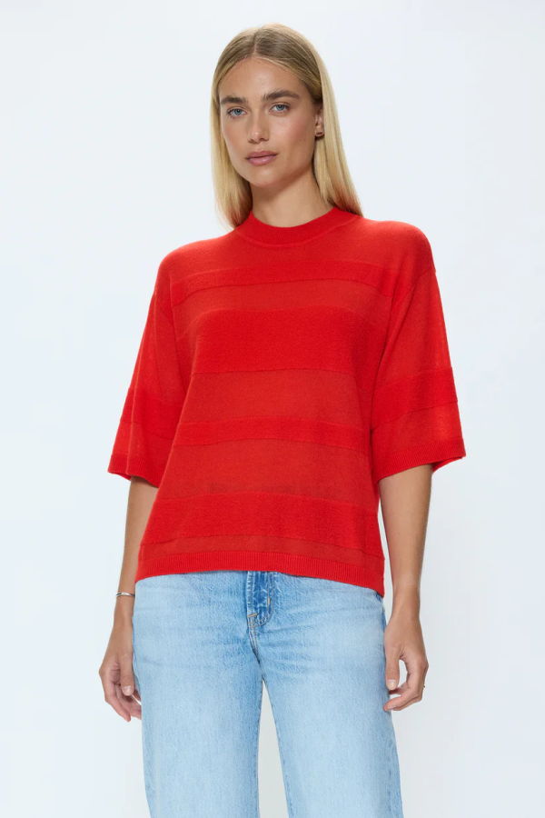 Pistola Tara Featherweight Sweater Tee - Maraschino