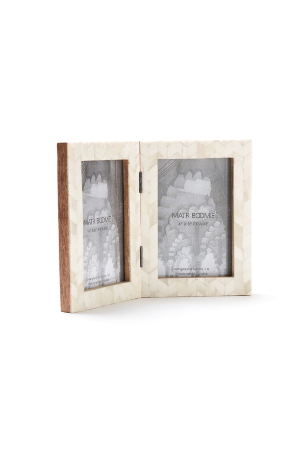 Matr Boomie Artemis Double Picture Frame - Handcrafted Bone