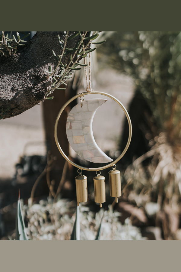 Matr Boomie Chayana Large Moon Mother of Pearl Wind Chime