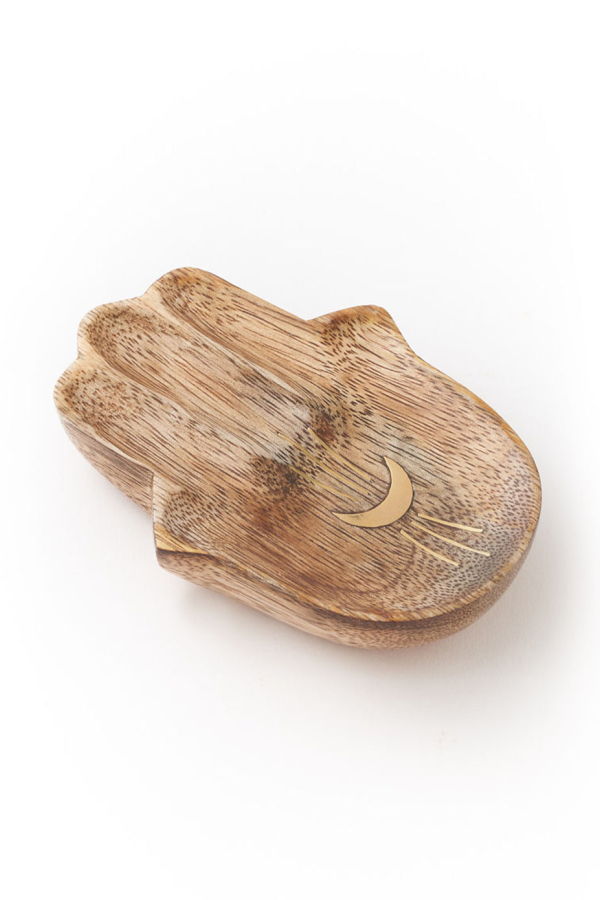 Matr Boomie Drishti Hamsa Jewelry Tray - Wood/Brass