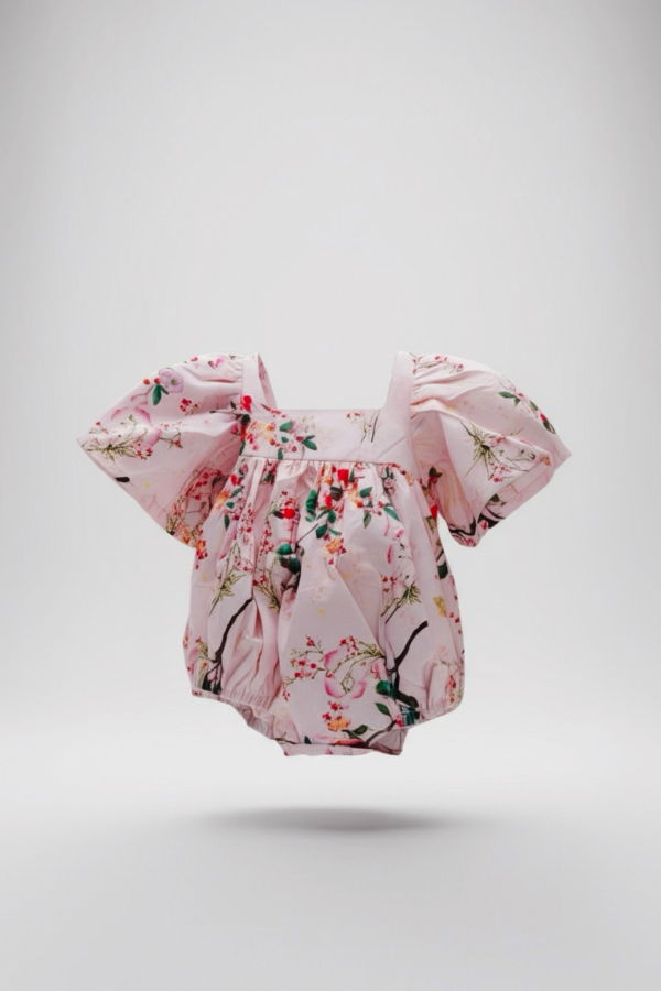 KIDS Piper&Cloth Nora Bubble Romper - Heirloom Rose