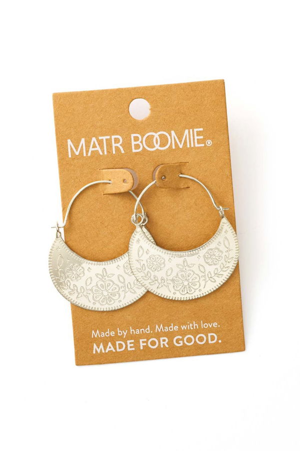 Matr Boomie Haveli Etched Hoop Earring